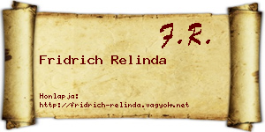 Fridrich Relinda névjegykártya